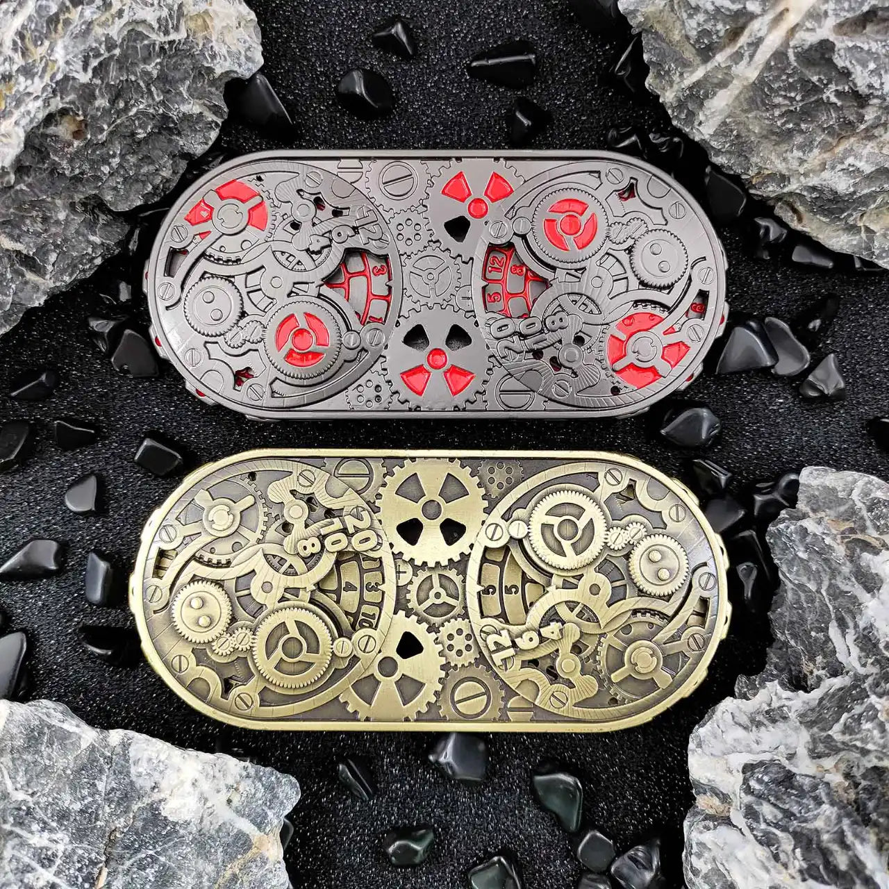 Steampunk Antique Bronze Metal Dual-Gear Fidget Spinner Dice