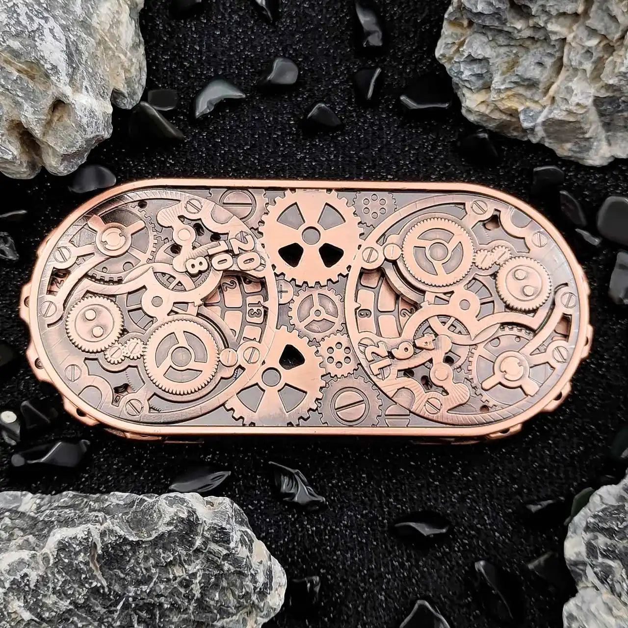 Steampunk Antique Bronze Metal Dual-Gear Fidget Spinner Dice