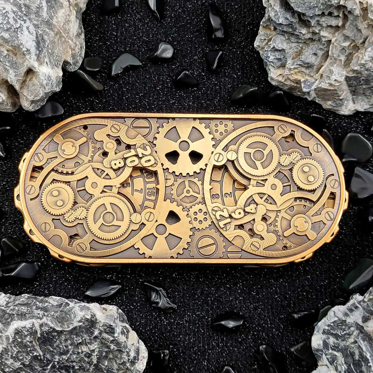 Steampunk Antique Bronze Metal Dual-Gear Fidget Spinner Dice