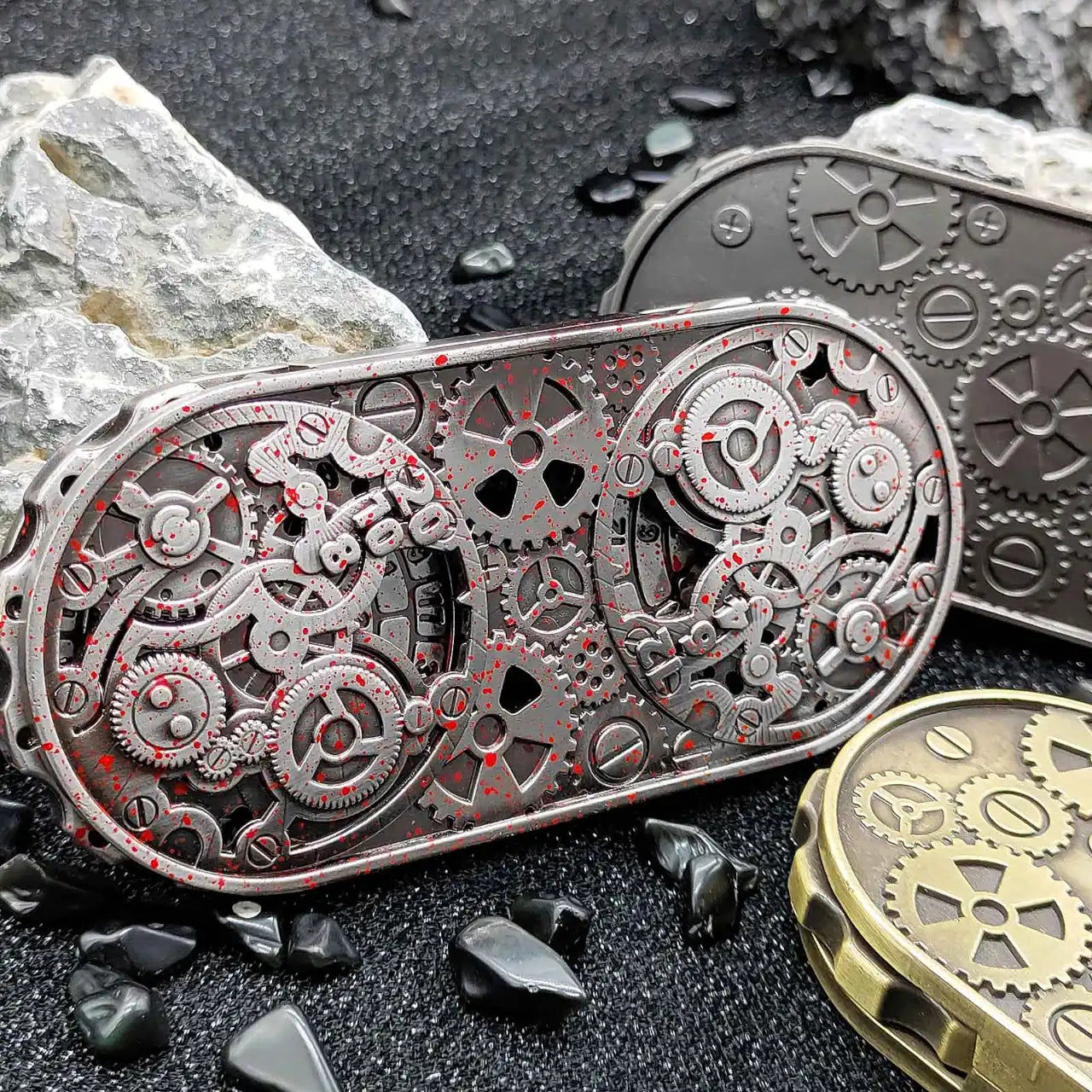 Steampunk Antique Bronze Metal Dual-Gear Fidget Spinner Dice