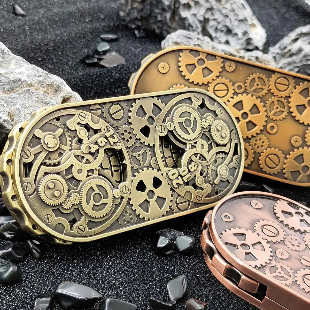 Steampunk Antique Bronze Metal Dual-Gear Fidget Spinner Dice