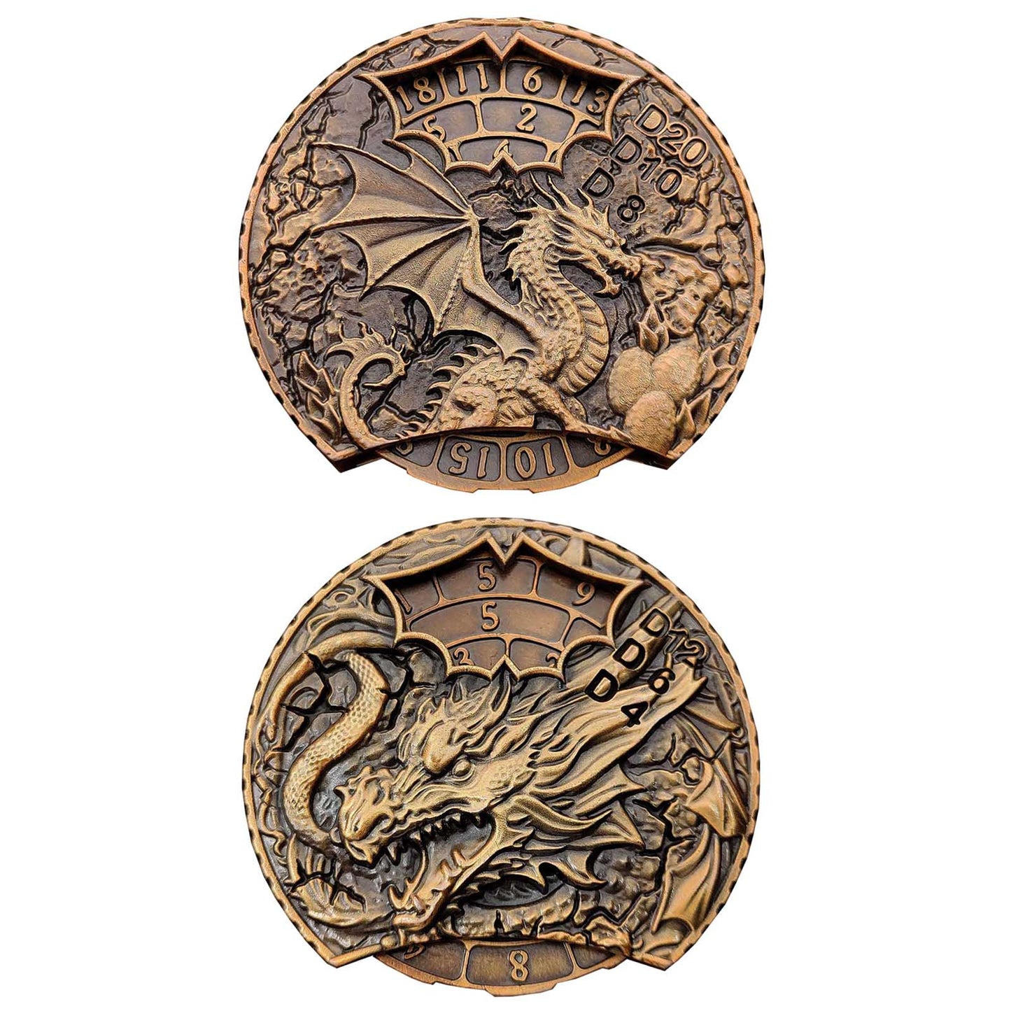 Set de Dados Giratorios de Doble Dragón - Dados DnD con Spinner Fidget