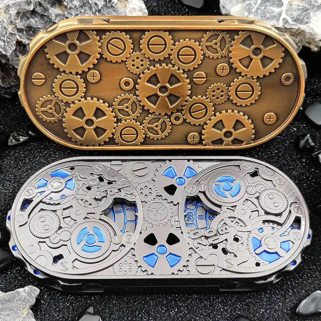 Steampunk Antique Bronze Metal Dual-Gear Fidget Spinner Dice