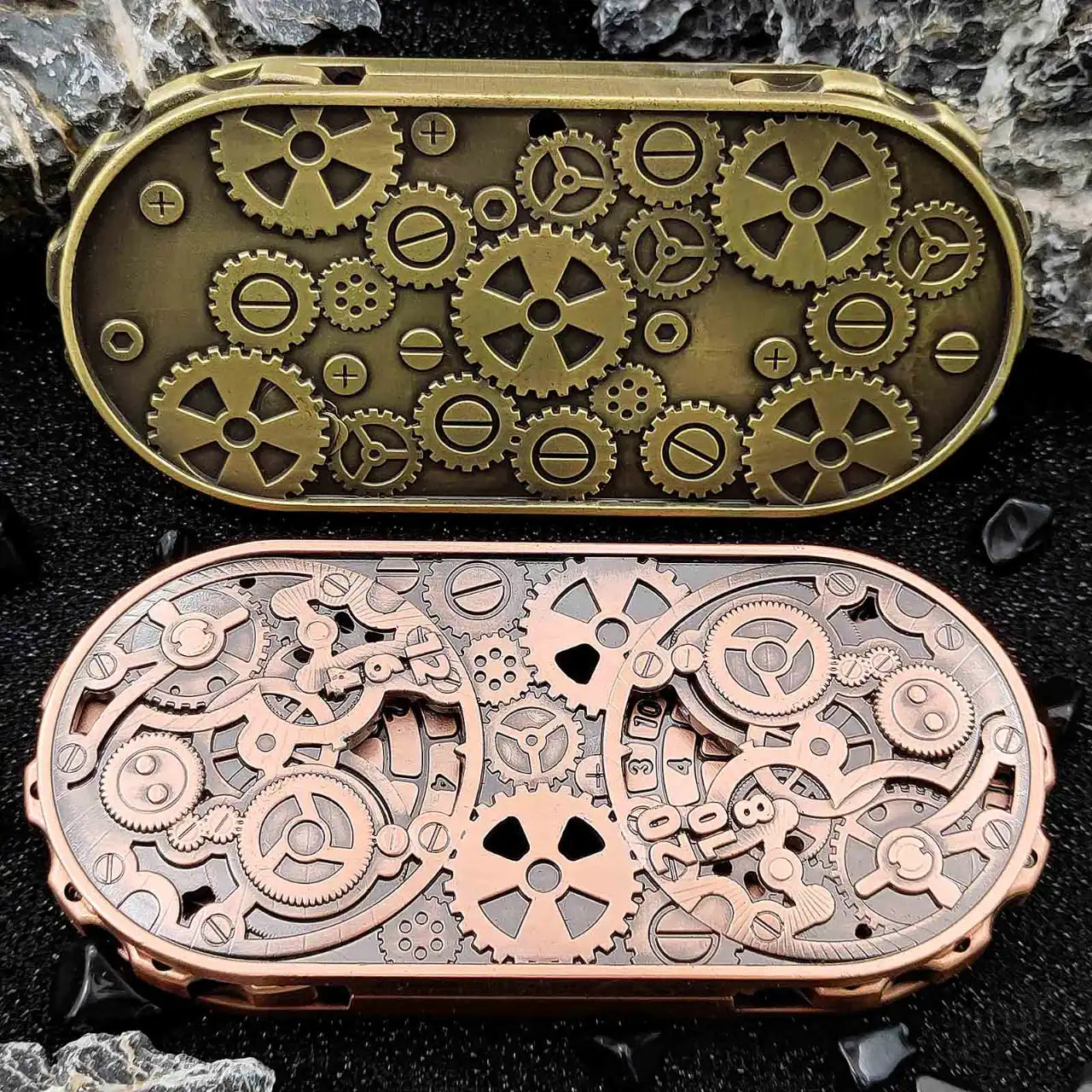 Steampunk Antique Bronze Metal Dual-Gear Fidget Spinner Dice