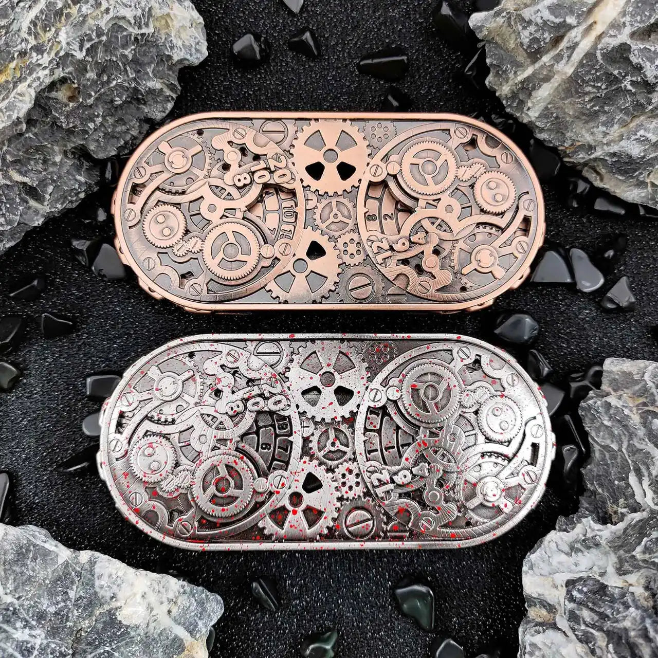Steampunk Antique Bronze Metal Dual-Gear Fidget Spinner Dice