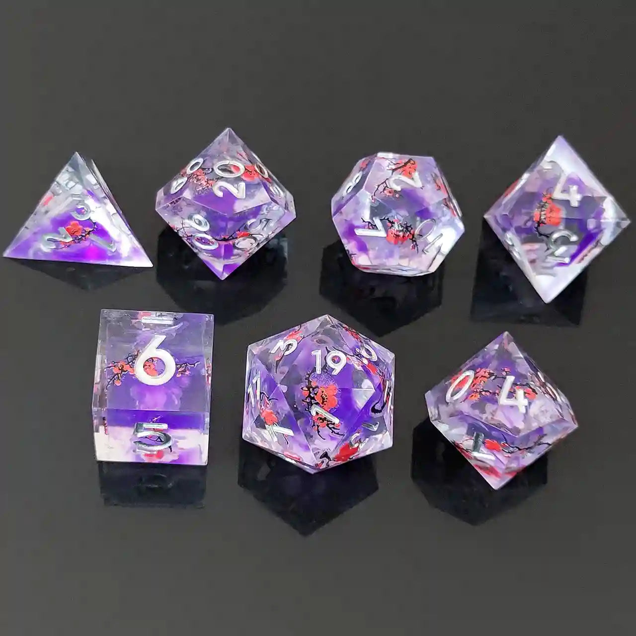 Enchanted Plum Mist: Double-Dice Liquid Sand Resin Set Sand Flow Resin Dice Set