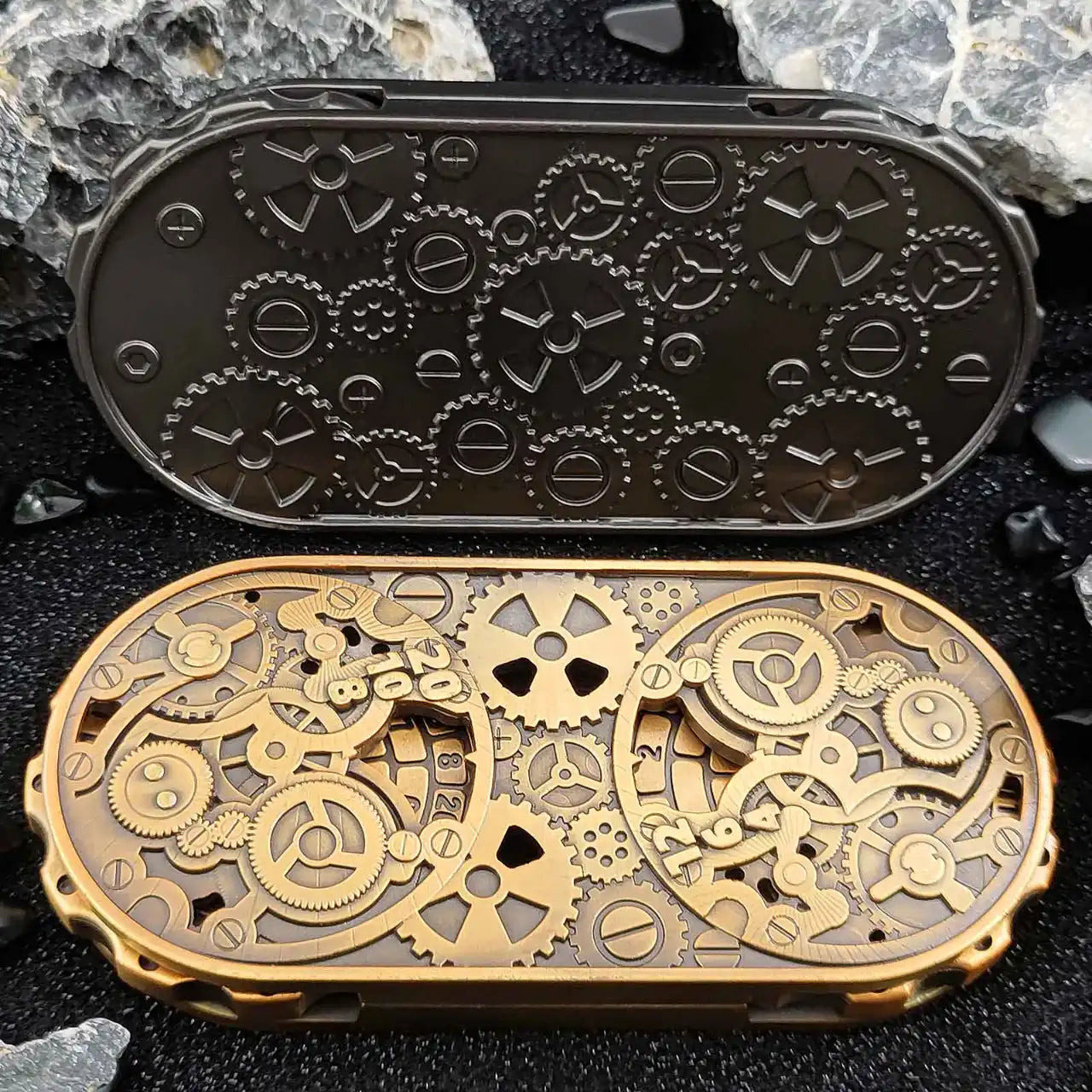 Steampunk Antique Bronze Metal Dual-Gear Fidget Spinner Dice