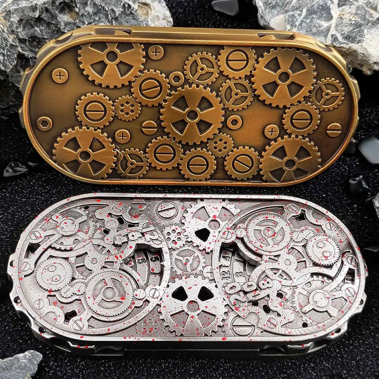 Steampunk Antique Bronze Metal Dual-Gear Fidget Spinner Dice