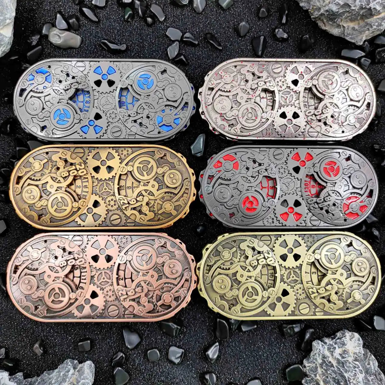 Steampunk Antique Bronze Metal Dual-Gear Fidget Spinner Dice