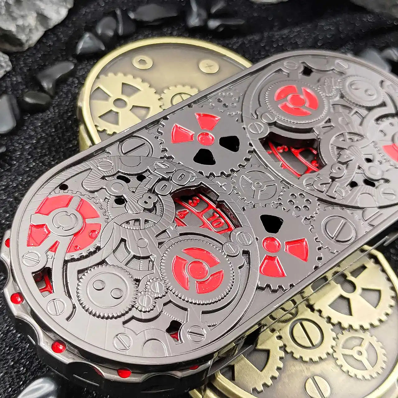 Steampunk Antique Bronze Metal Dual-Gear Fidget Spinner Dice