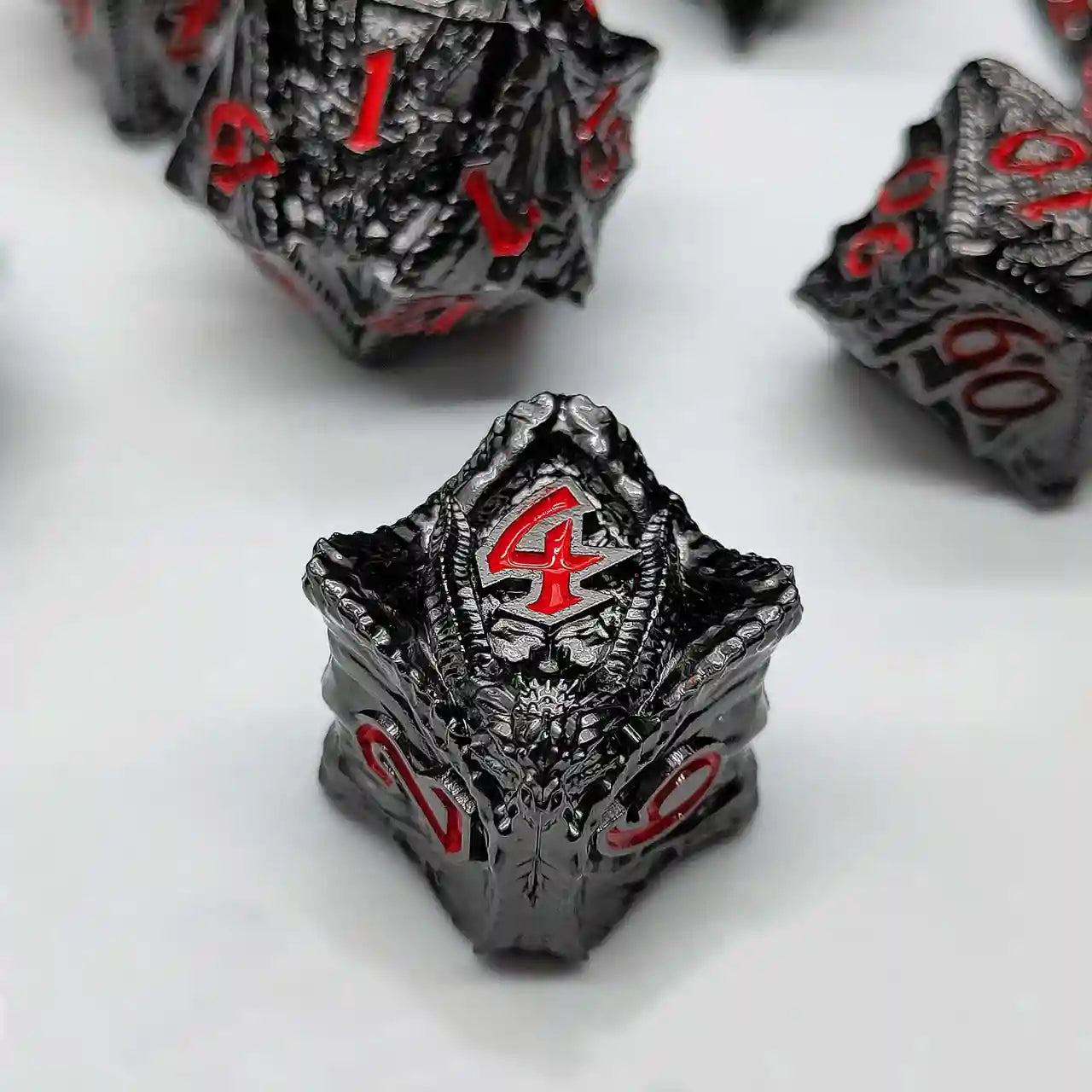 Malevolent Dragon’s Forge: Metallic DnD Dice Set