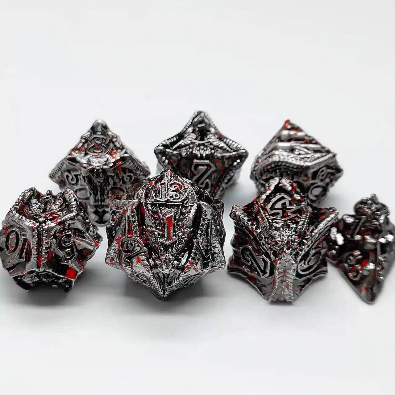 Malevolent Dragon’s Forge: Metallic DnD Dice Set