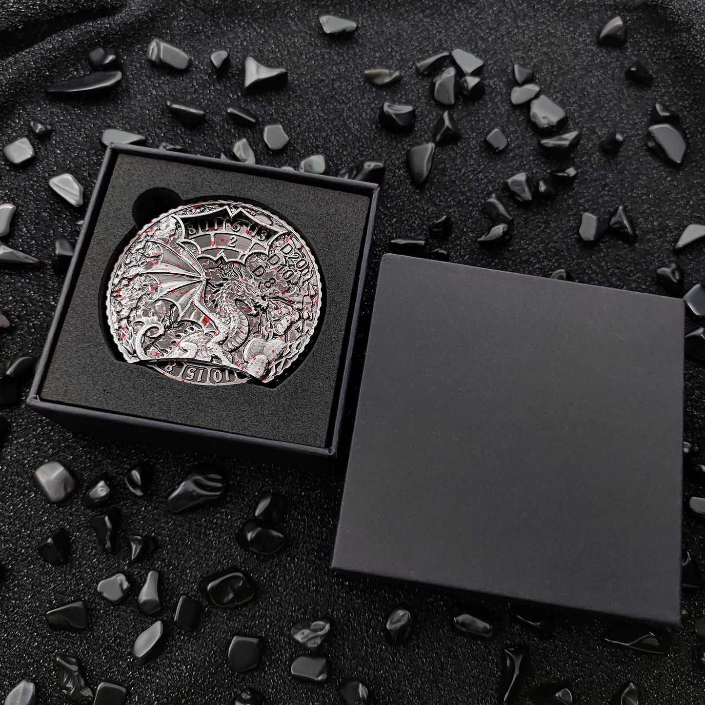 Set de Dados Giratorios de Doble Dragón - Dados DnD con Spinner Fidget