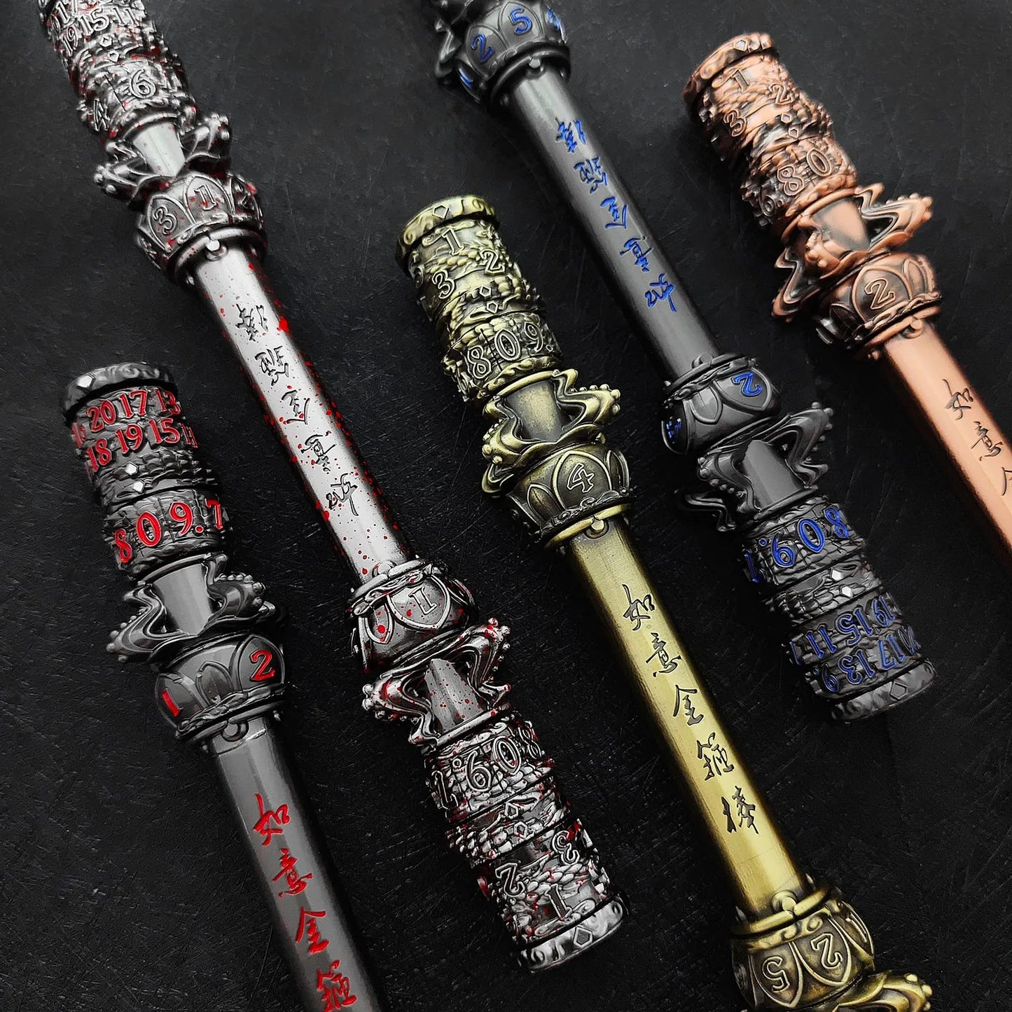 Ruyi Rod of Seven Fates DnD Dice of the Monkey King 7-in-1 Metal Spinner Dice - Unique Dice