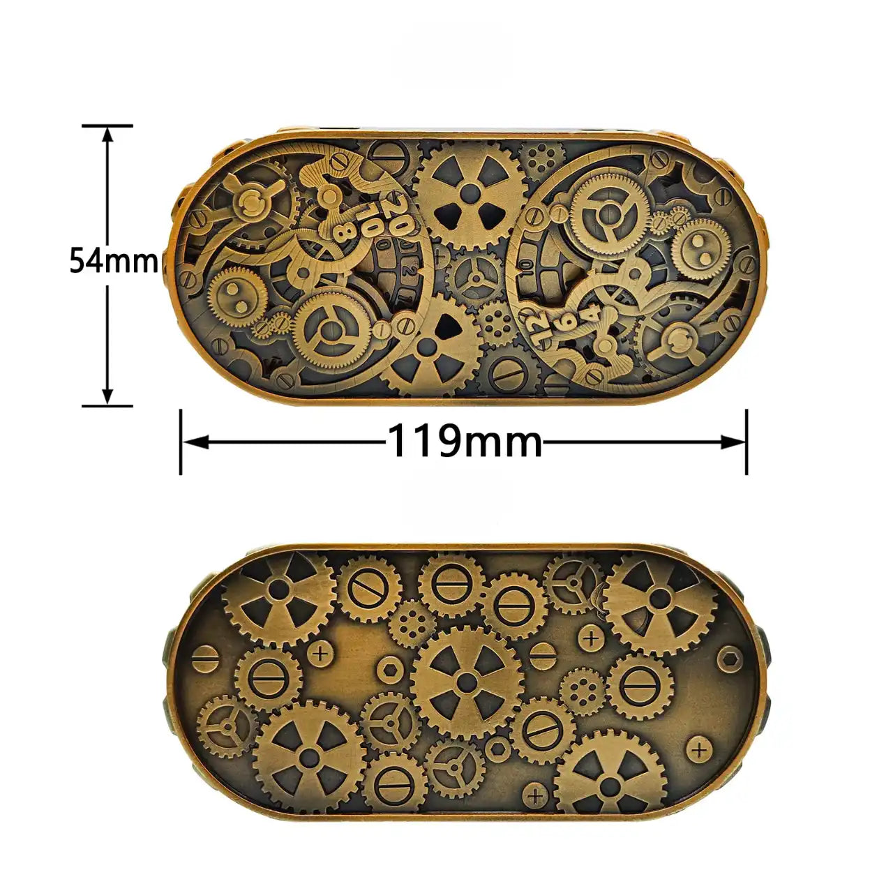 Steampunk Antique Bronze Metal Dual-Gear Fidget Spinner Dice
