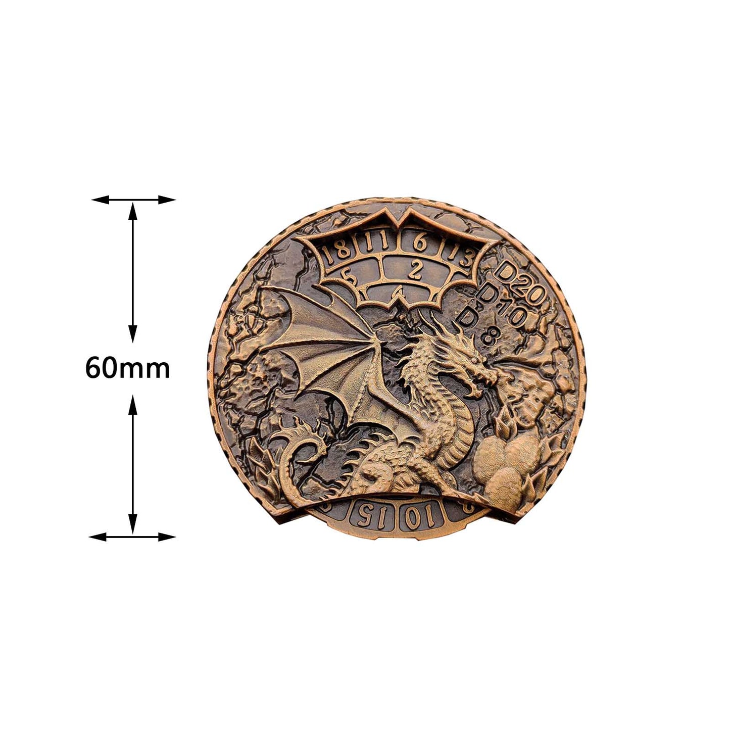 Set de Dados Giratorios de Doble Dragón - Dados DnD con Spinner Fidget