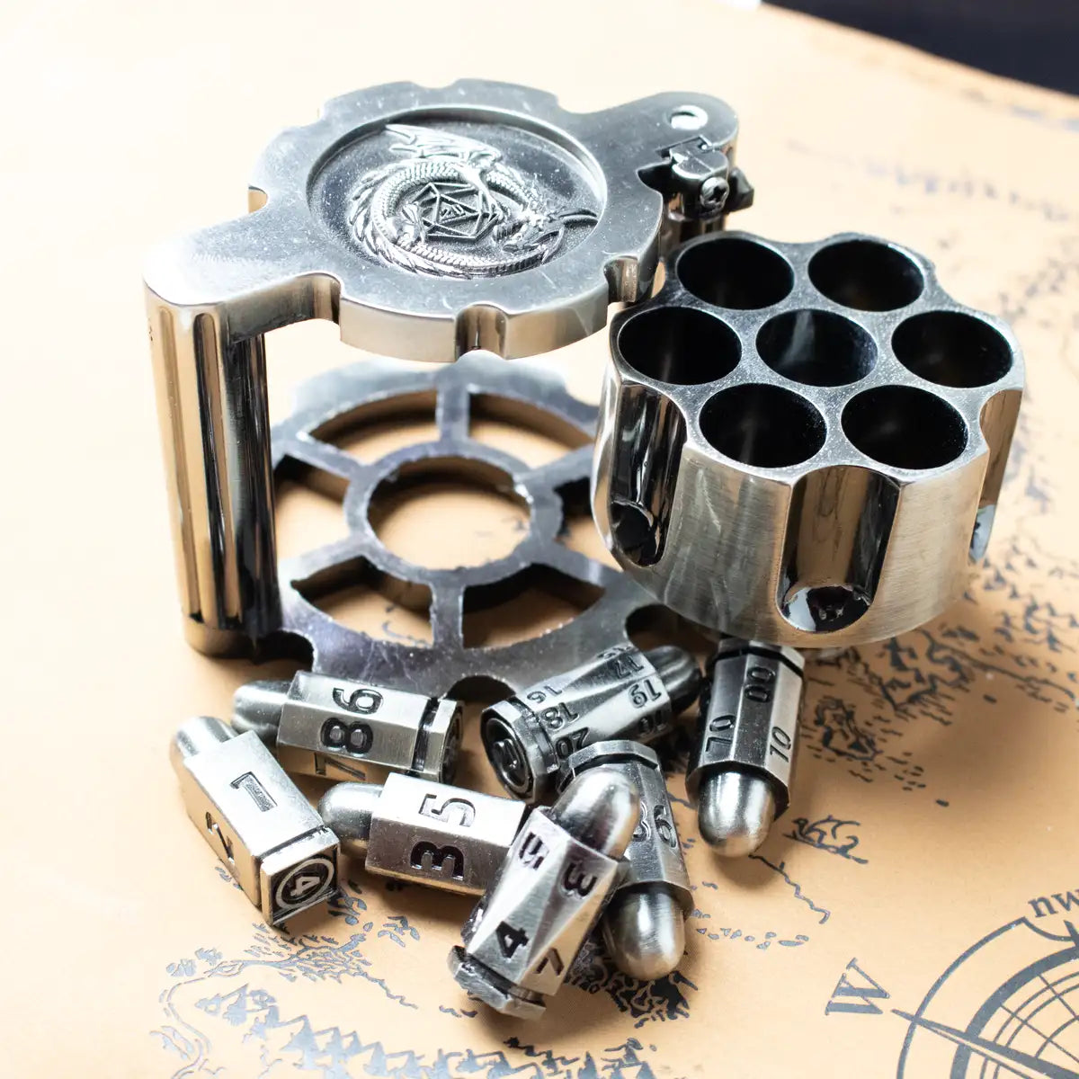 revolver dice - silver
