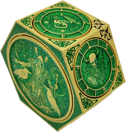 Chromatic Dragon's Fortune Dial - Multi-Function D&D Metal Dice with Rotating Dials & Number Wheel
