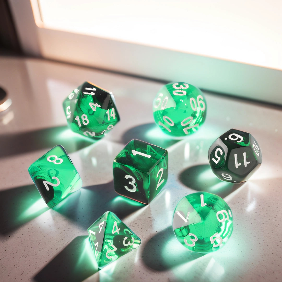 Verdant Crystal Dungeons & Dragons Dice Set(DND Dice Set)