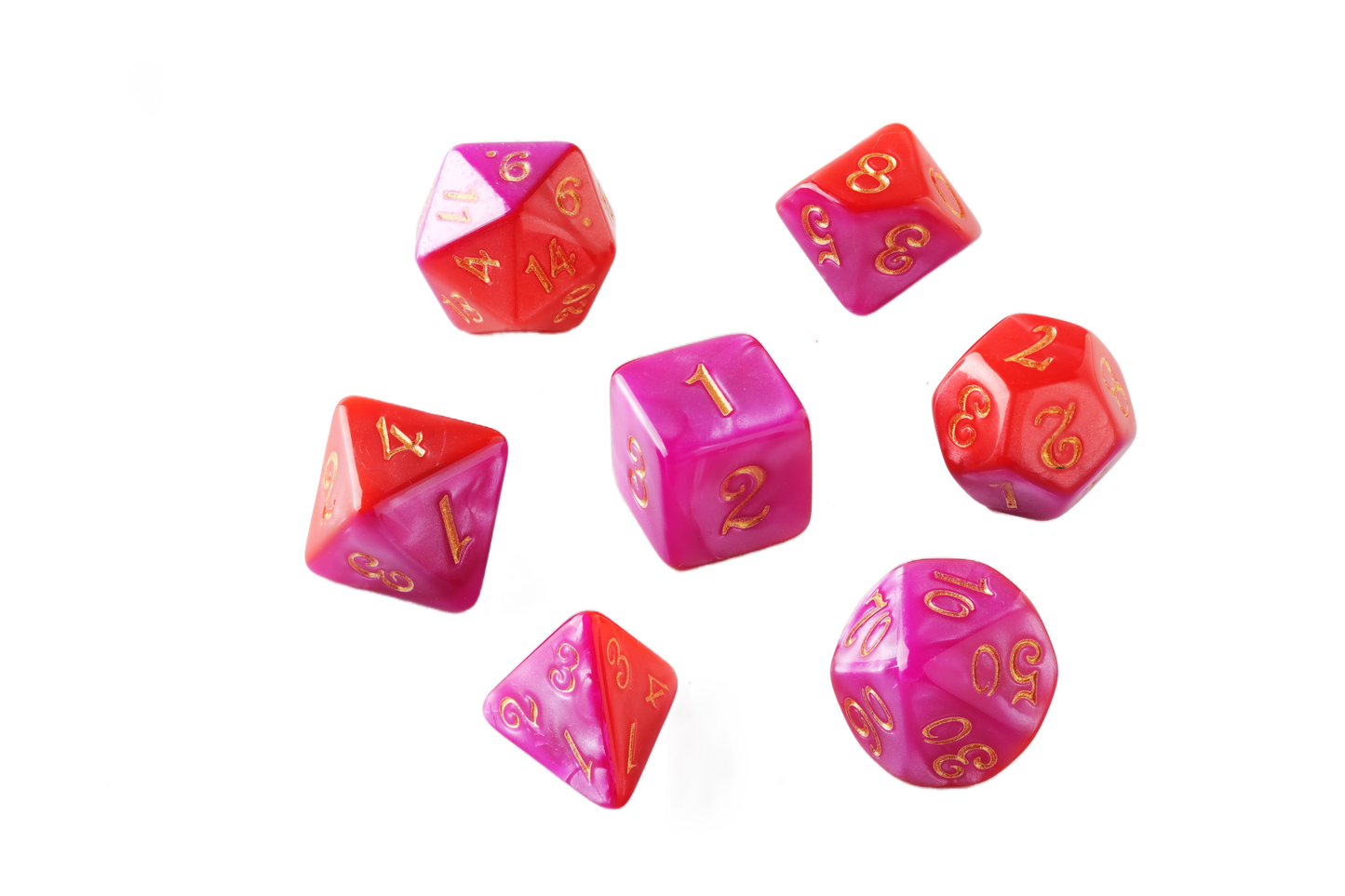 Magma Red Purple Double Combination Dungeons & Dragons Dice Set(DND Dice Set)