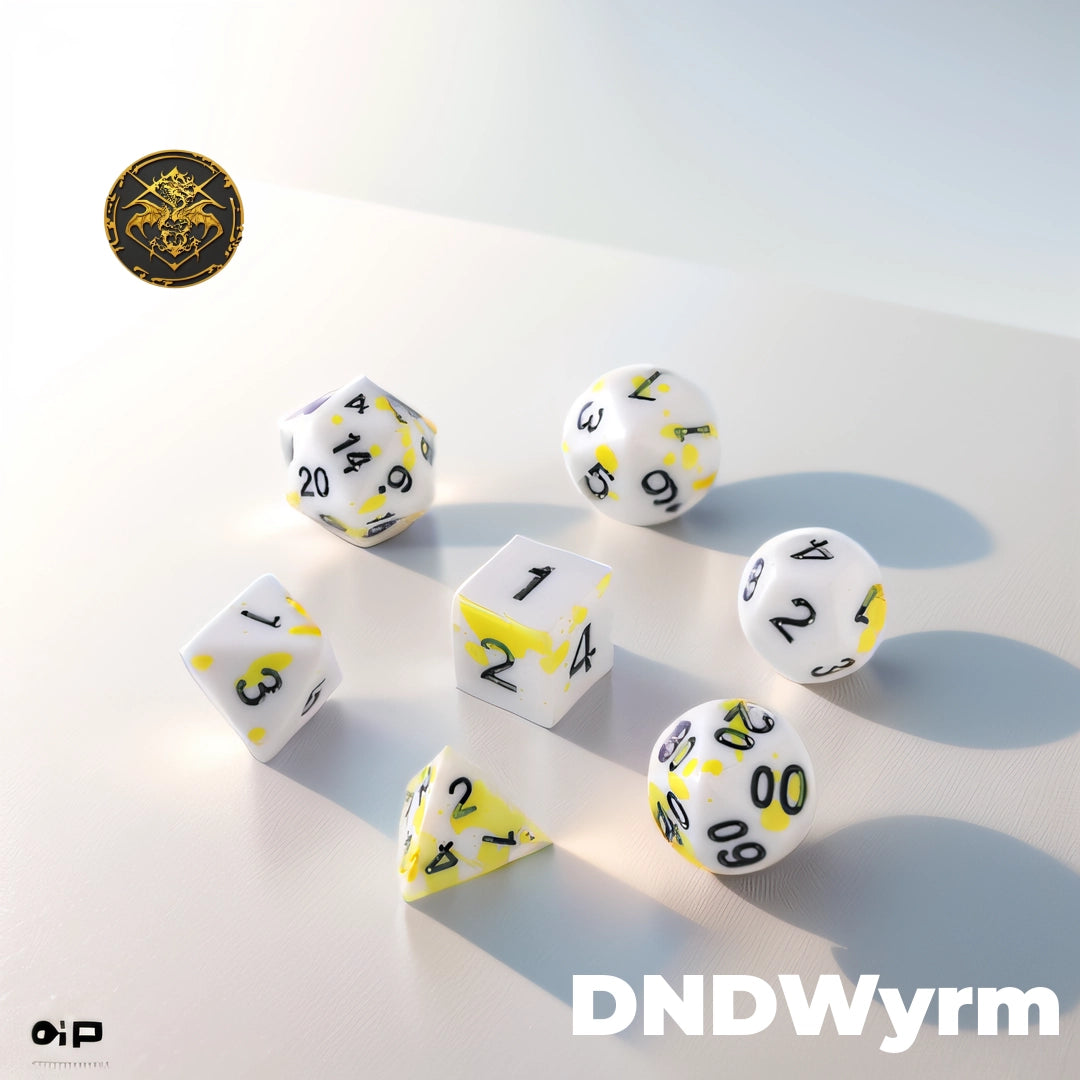 White Wyrm Harmony Dungeons & Dragons Dice Set(DND Dice Set)