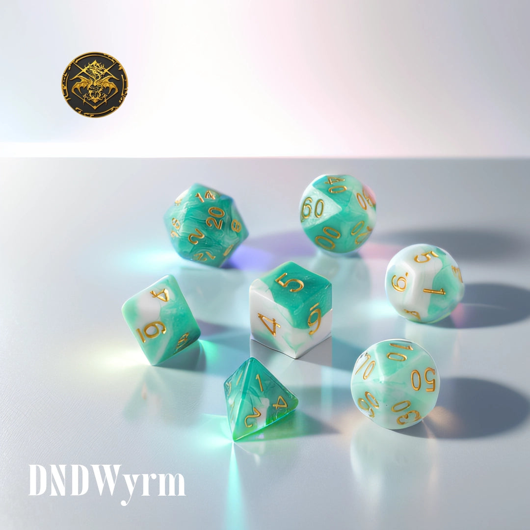 Green Smoke Dungeons & Dragons Dice Set(DND Dice Set)