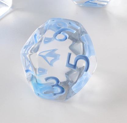 Light blue fully transparent Dungeons & Dragons Dice Set(DND Dice Set)