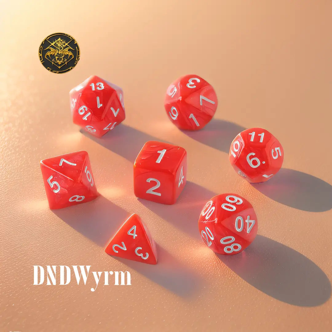 Fire Red Dungeons & Dragons Dice Set(DND Dice Set)