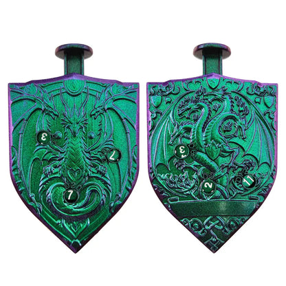 Arcane Shield Dice Spinner-7-in-1 Metal Dice for DnD – D4 D6 D8 D10 D12 D20 Tabletop RPG Dice Spinner