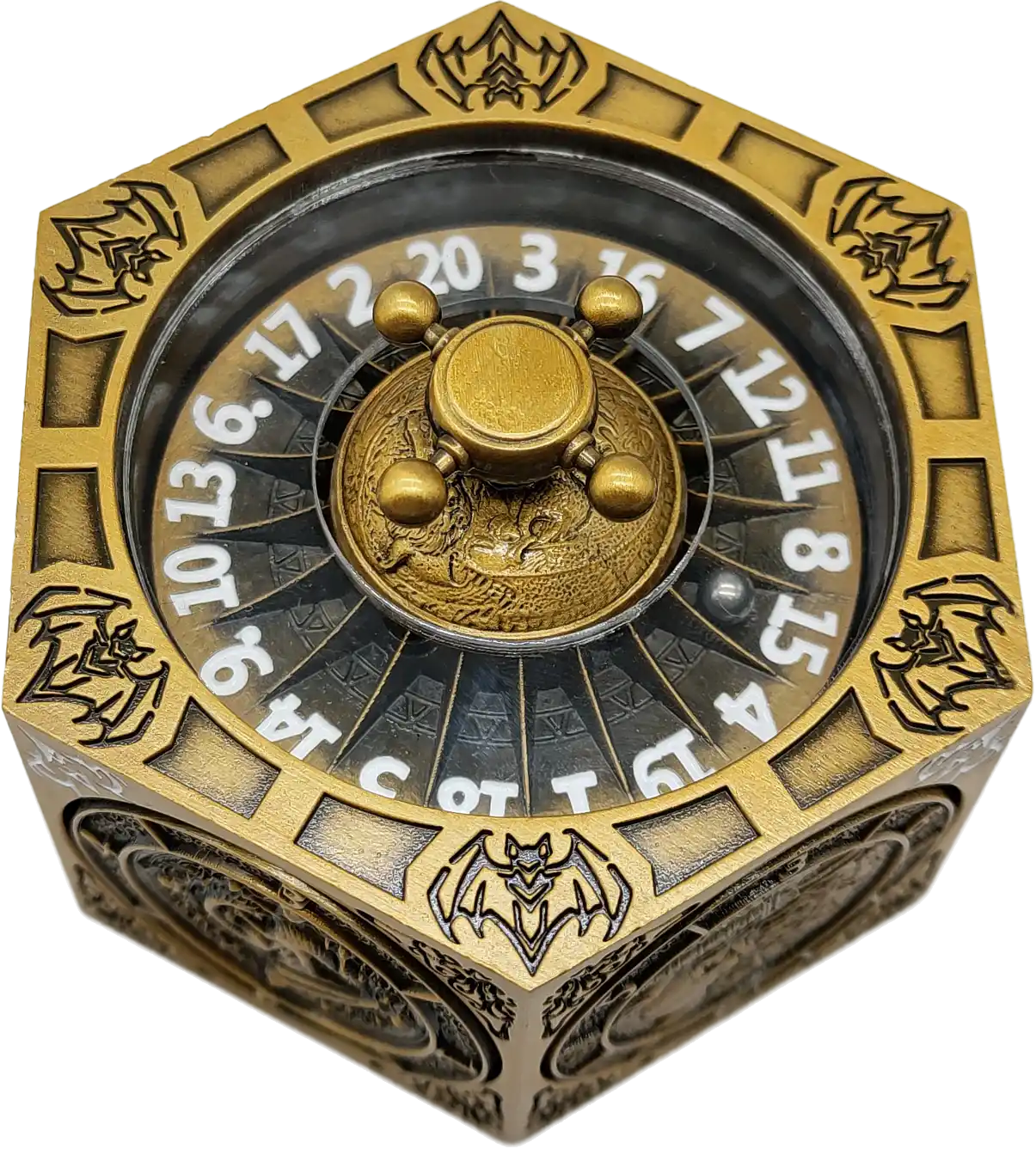 Chromatic Dragon's Fortune Dial - Multi-Function D&D Metal Dice with Rotating Dials & Number Wheel