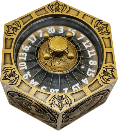 Chromatic Dragon's Fortune Dial - Multi-Function D&D Metal Dice with Rotating Dials & Number Wheel
