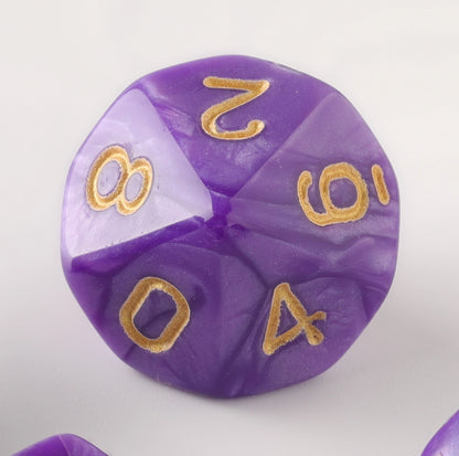 Amethyst Veil Amethyst DND Dice Set - Perfect for Dungeons & Dragons, Tabletop Games, and Educational Activities