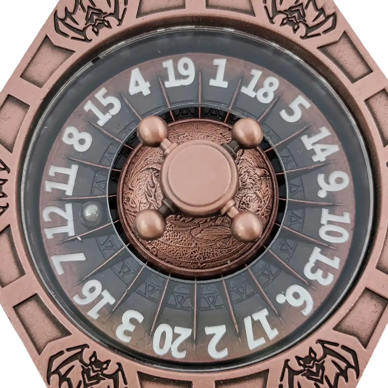 Chromatic Dragon's Fortune Dial - Multi-Function D&D Metal Dice with Rotating Dials & Number Wheel