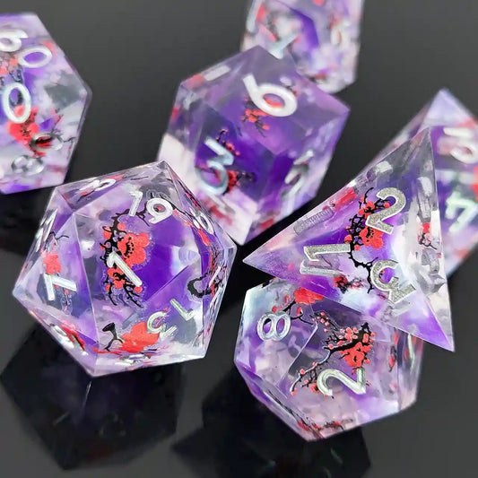 Enchanted Plum Mist: Double-Dice Liquid Sand Resin Set Sand Flow Resin Dice Set