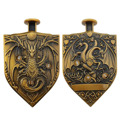 Arcane Shield Dice Spinner-7-in-1 Metal Dice for DnD – D4 D6 D8 D10 D12 D20 Tabletop RPG Dice Spinner