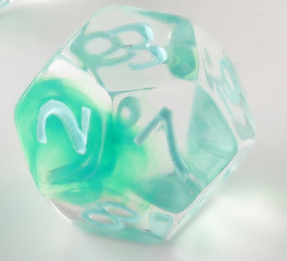 Crystal Clear Green Glow Dungeons & Dragons Dice Set(DND Dice Set)