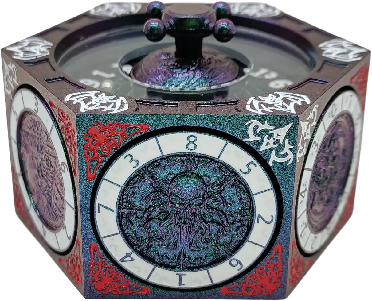 Chromatic Dragon's Fortune Dial - Multi-Function D&D Metal Dice with Rotating Dials & Number Wheel