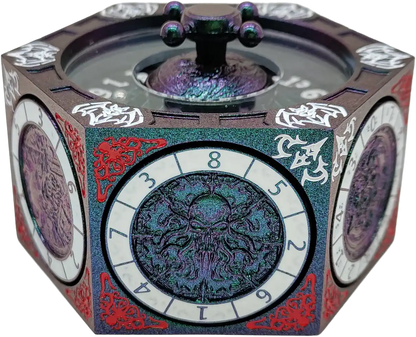 Chromatic Dragon's Fortune Dial - Multi-Function D&D Metal Dice with Rotating Dials & Number Wheel