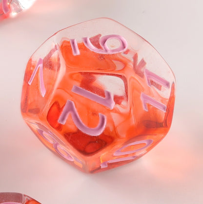 Crystal Clear Red Clot Dungeons & Dragons Dice Set(DND Dice Set)