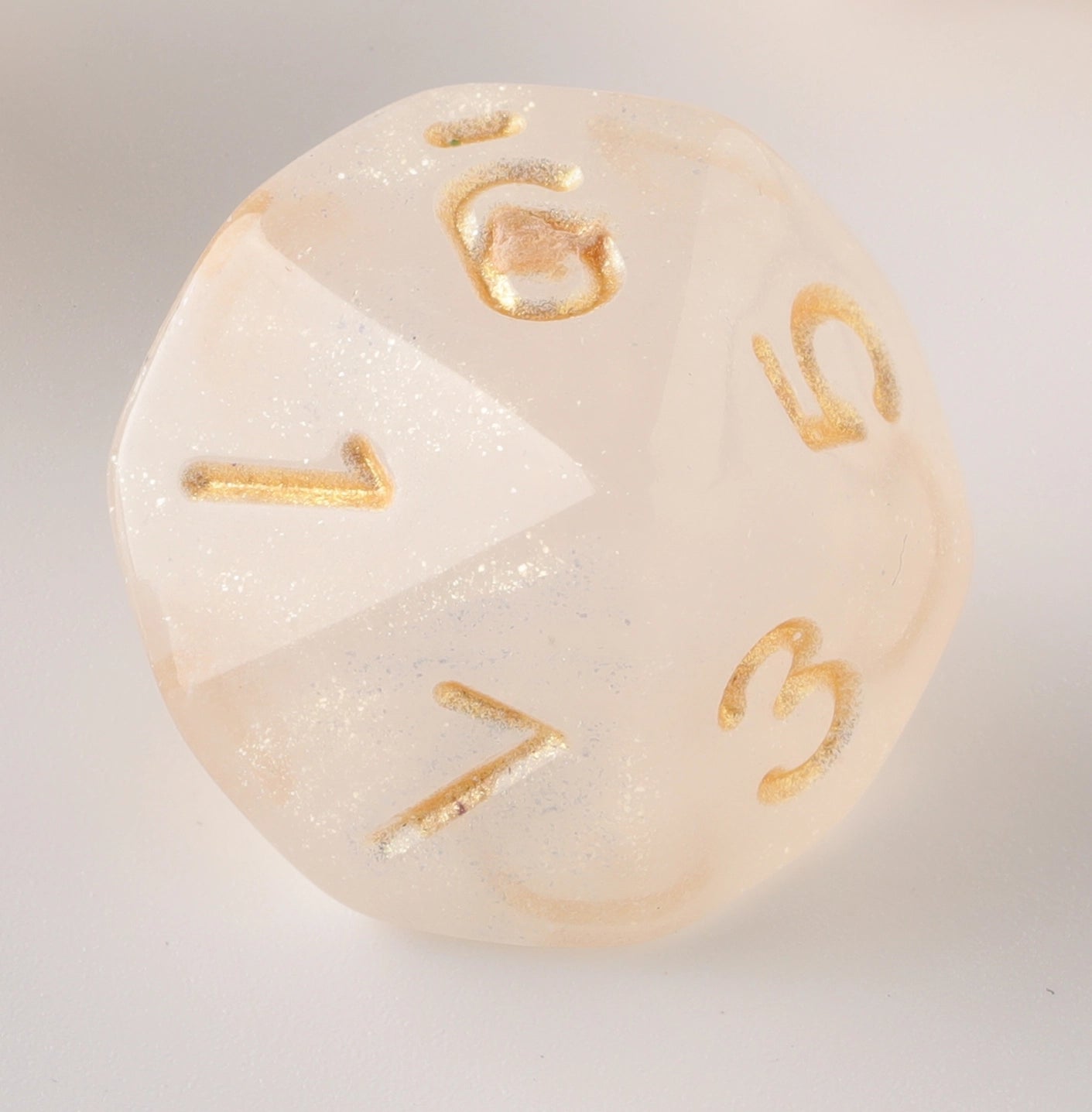 Semi-Transparent Eggshell with Gold Yellow Letter Dungeons & Dragons Dice Set(DND Dice Set)