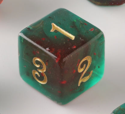 Verdant Crimson Elegance Dungeons & Dragons Dice Set(DND Dice Set)