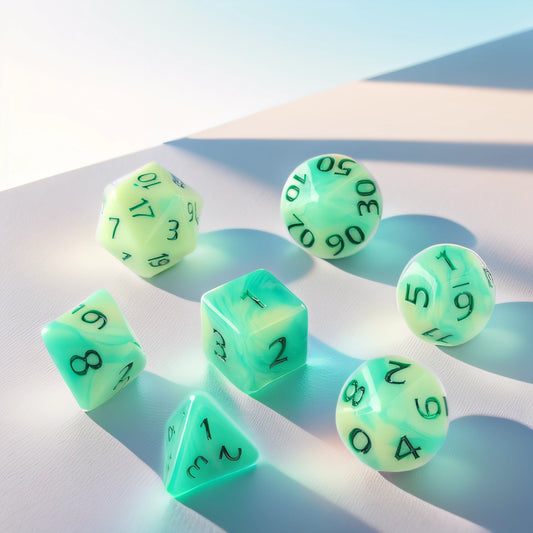 Luminescent Verdant Dungeons & Dragons Dice Set(DND Dice Set)