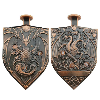 Arcane Shield Dice Spinner-7-in-1 Metal Dice for DnD – D4 D6 D8 D10 D12 D20 Tabletop RPG Dice Spinner