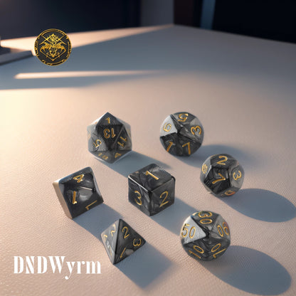 Black Warrior Dungeons & Dragons Dice Set(DND Dice Set)