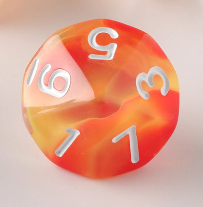 Crystal Clear Orange Ribbons Dungeons & Dragons Dice Set(DND Dice Set)