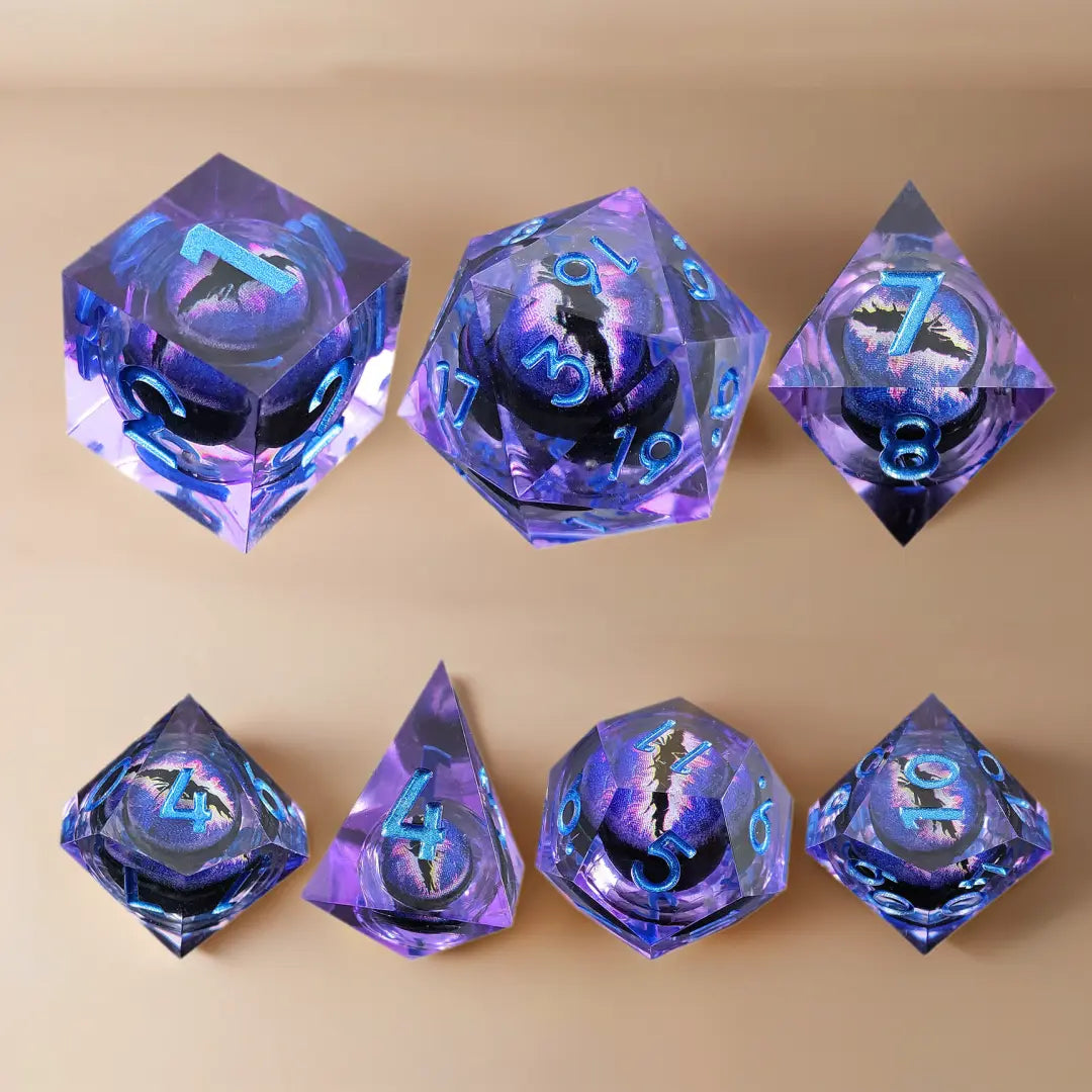 Amethyst Radiance Dragon's Eye Sharp-Edged Resin Dragon Eye Dice