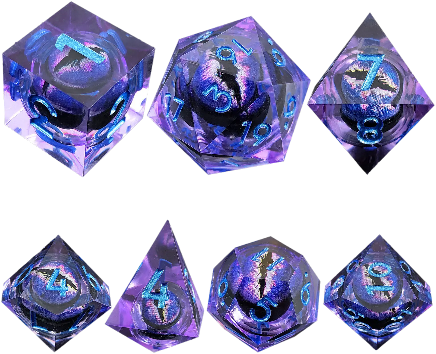 Amethyst Radiance Dragon's Eye Sharp-Edged Resin Dragon Eye Dice