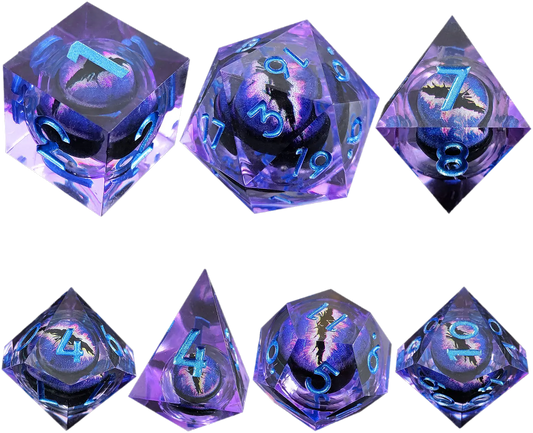 Amethyst Radiance Dragon's Eye Sharp-Edged Resin Dragon Eye Dice