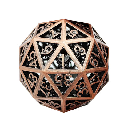 Copper Dragon Hollow Metal D60 Dice - Bronze