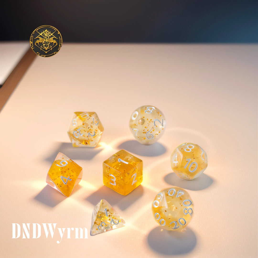 Yellow Floating Dungeons & Dragons Dice Set(DND Dice Set)